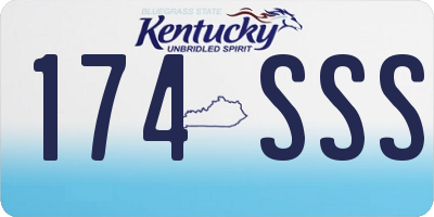 KY license plate 174SSS