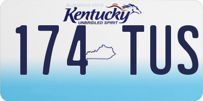 KY license plate 174TUS