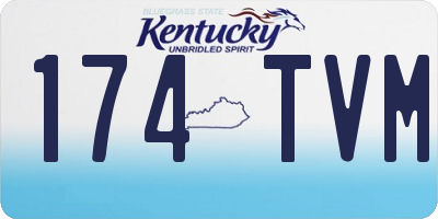 KY license plate 174TVM