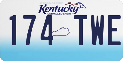 KY license plate 174TWE