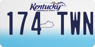 KY license plate 174TWN