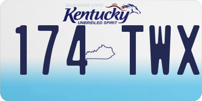 KY license plate 174TWX