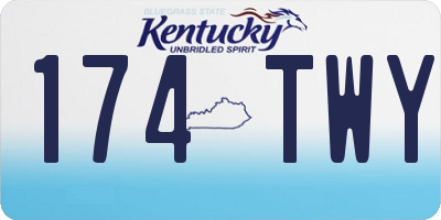 KY license plate 174TWY