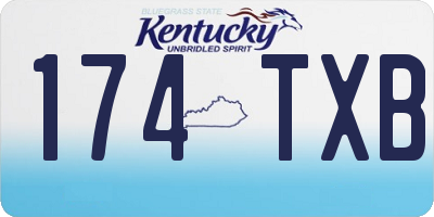 KY license plate 174TXB