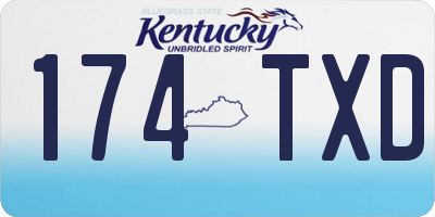 KY license plate 174TXD