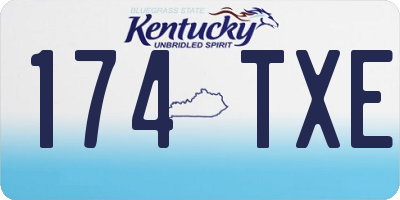 KY license plate 174TXE