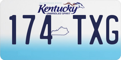 KY license plate 174TXG