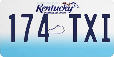 KY license plate 174TXI
