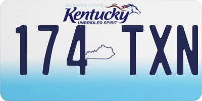KY license plate 174TXN