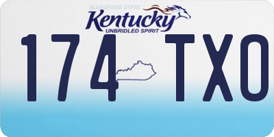 KY license plate 174TXO