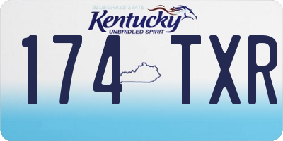 KY license plate 174TXR