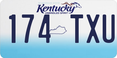 KY license plate 174TXU