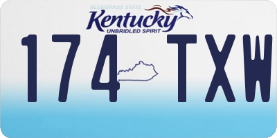 KY license plate 174TXW