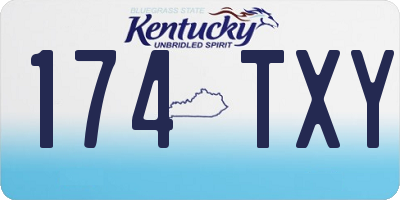 KY license plate 174TXY