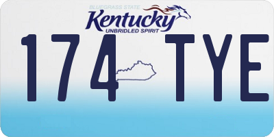 KY license plate 174TYE
