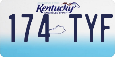 KY license plate 174TYF