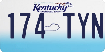 KY license plate 174TYN