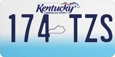 KY license plate 174TZS