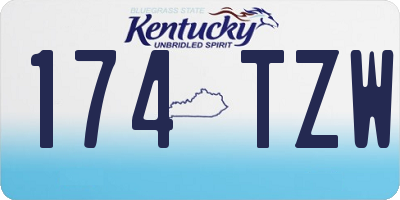 KY license plate 174TZW