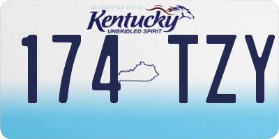 KY license plate 174TZY