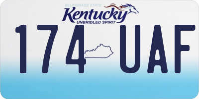 KY license plate 174UAF