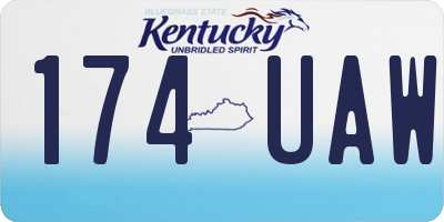 KY license plate 174UAW