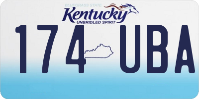 KY license plate 174UBA