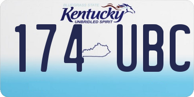 KY license plate 174UBC