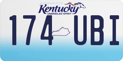 KY license plate 174UBI