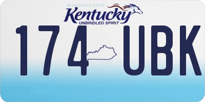 KY license plate 174UBK
