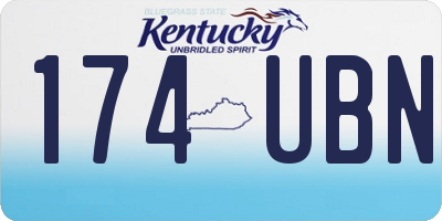 KY license plate 174UBN
