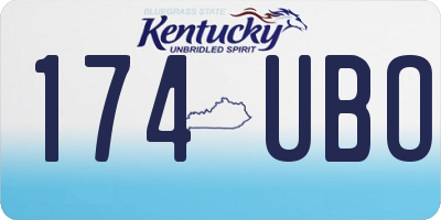 KY license plate 174UBO