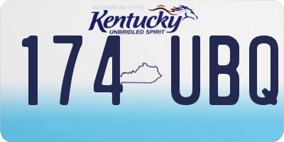 KY license plate 174UBQ