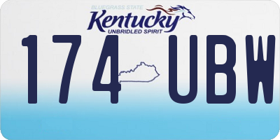 KY license plate 174UBW