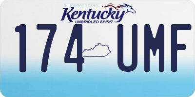 KY license plate 174UMF