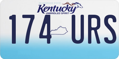 KY license plate 174URS