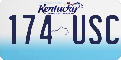 KY license plate 174USC