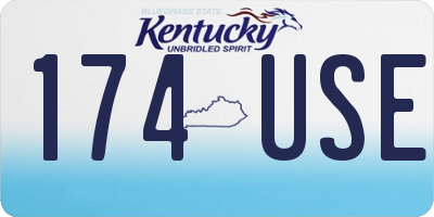 KY license plate 174USE