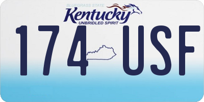 KY license plate 174USF