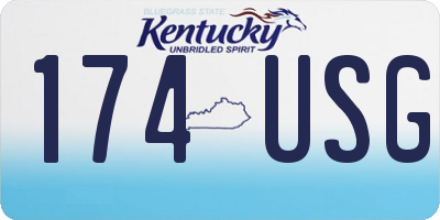 KY license plate 174USG