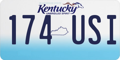 KY license plate 174USI