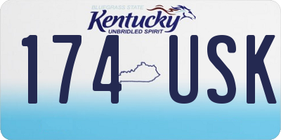 KY license plate 174USK