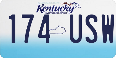KY license plate 174USW