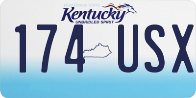 KY license plate 174USX