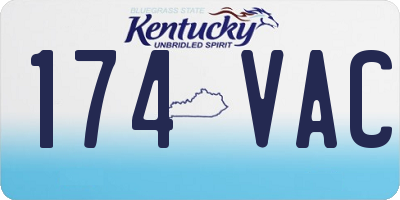 KY license plate 174VAC