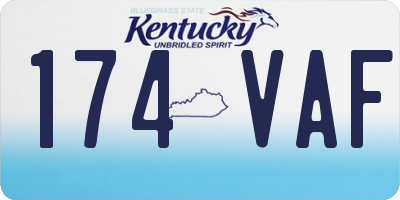 KY license plate 174VAF