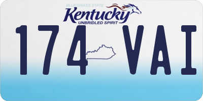 KY license plate 174VAI
