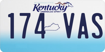 KY license plate 174VAS