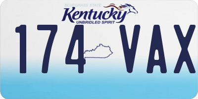 KY license plate 174VAX