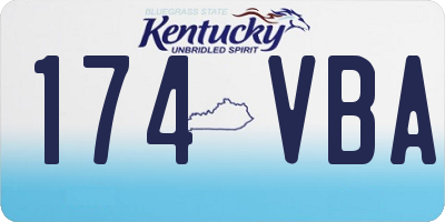 KY license plate 174VBA